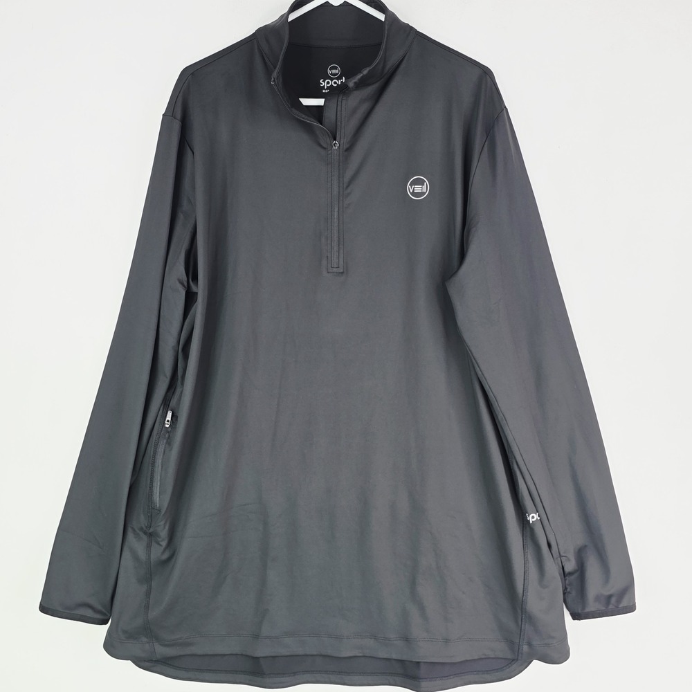 Veil Spark Top Women's 2XL Black 1/4 Zip‎ Tunic Running Long Sleeve Reflective